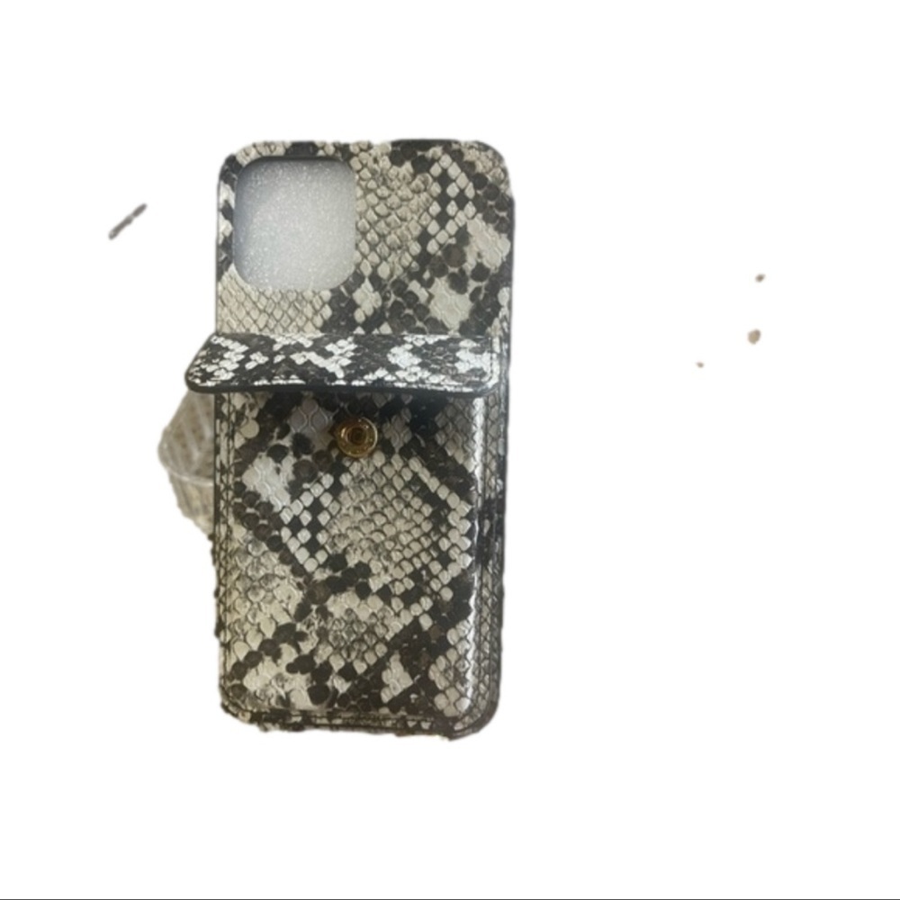 IPhone 12, Phone case, snakeskin pattern, credit card case, chain strap - Picture 1 of 5